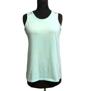 Mint Green Sleeveless Tank Top with Lace Back